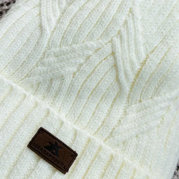 ZeroXposur Cream Knit Hat Pom Pom - Picture 2 of 7